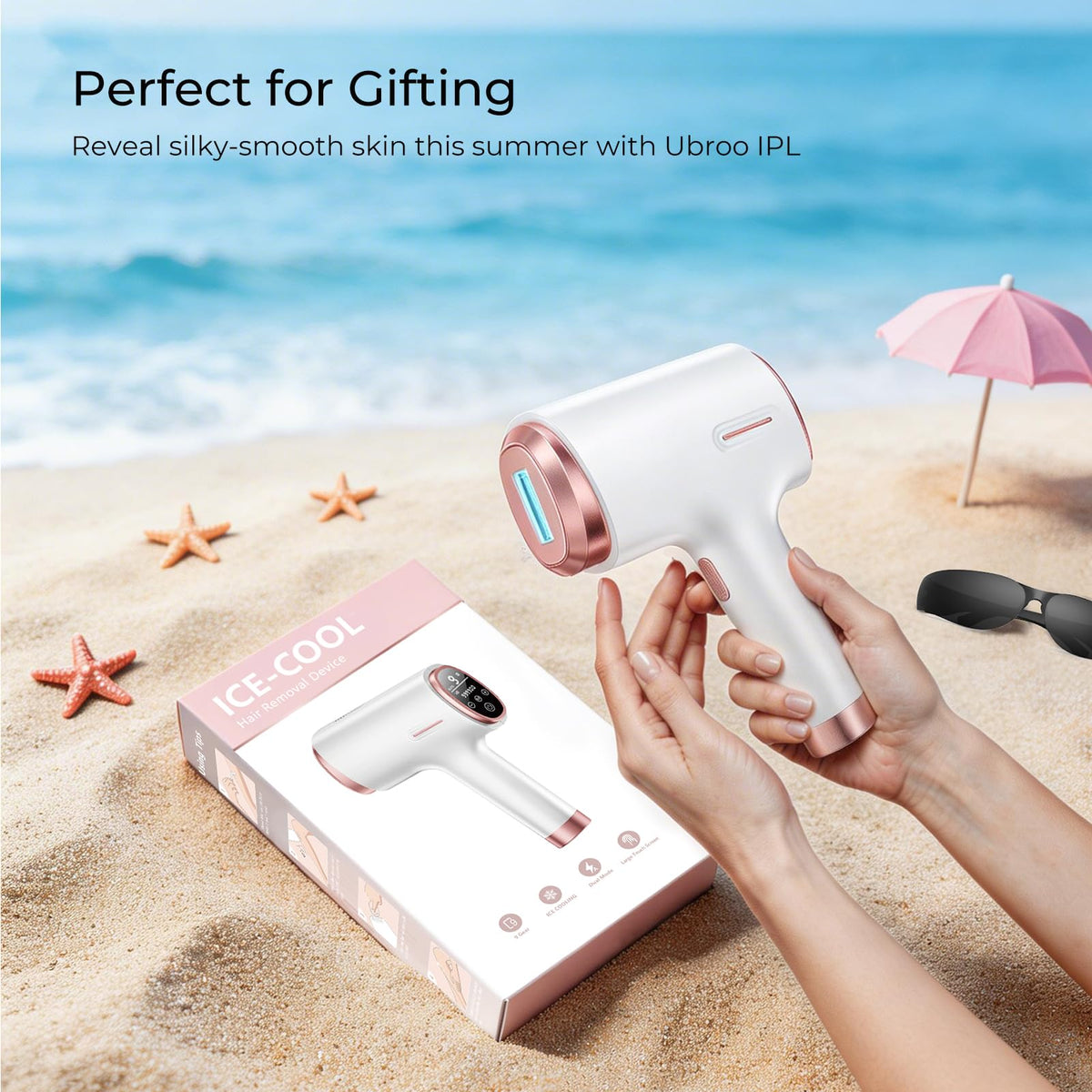 Ubroo IPL Laser Hair Removal Device lifestyle scene