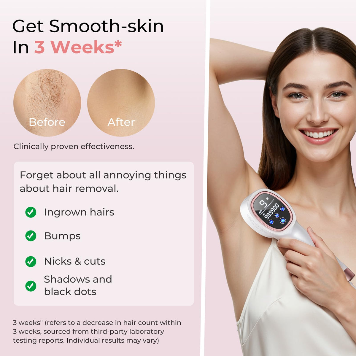 Ubroo IPL Laser Hair Removal Device with ice cooling feature