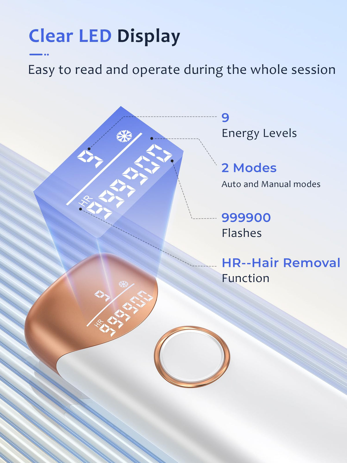 Ubroo Laser Hair Removal Device showing ice-cooling feature