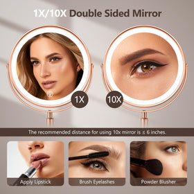UBYMET Lighted Makeup Mirror displaying three light modes