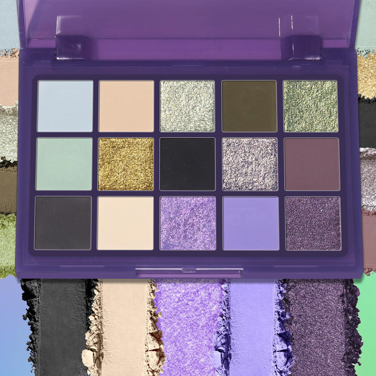 UCANBE 15 Color Eyeshadow Palette swatches on skin