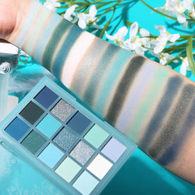 UCANBE 15 Color Eyeshadow Palette swatches on skin