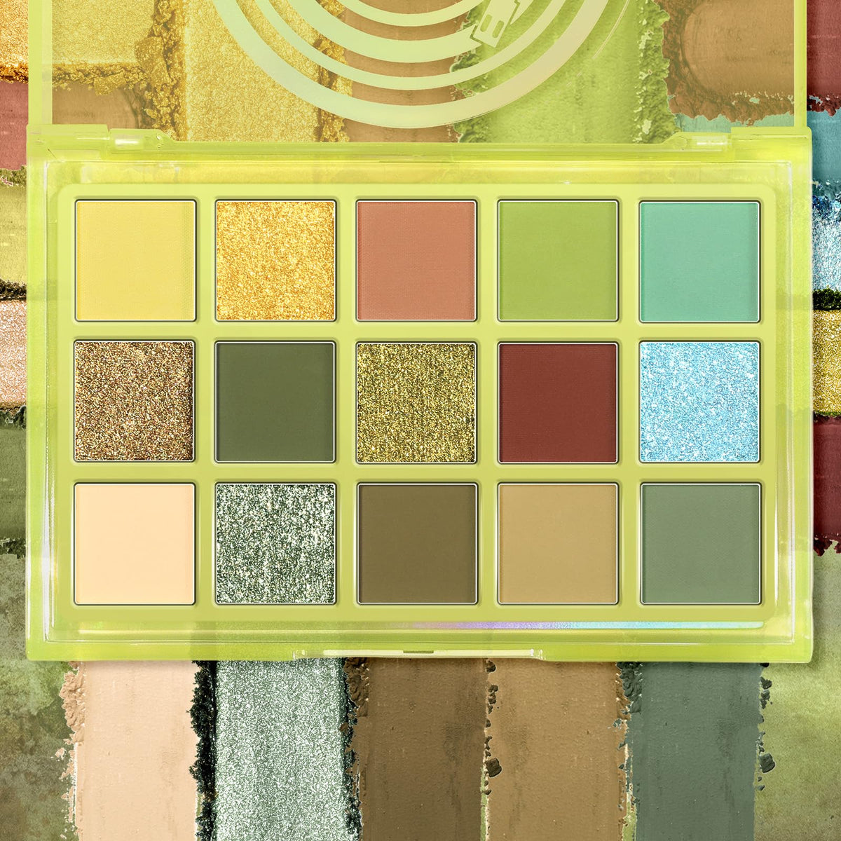 UCANBE 15-Colour Eyeshadow Palette in hand for size reference