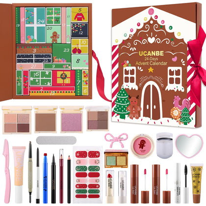 UCANBE 2026 Makeup Advent Calendar front view with festive design