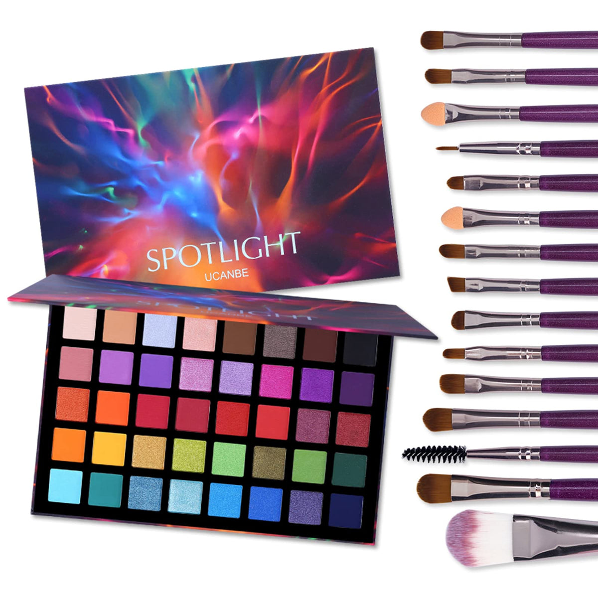 UCANBE 40 Colour Eyeshadow Palette front view with vibrant shades