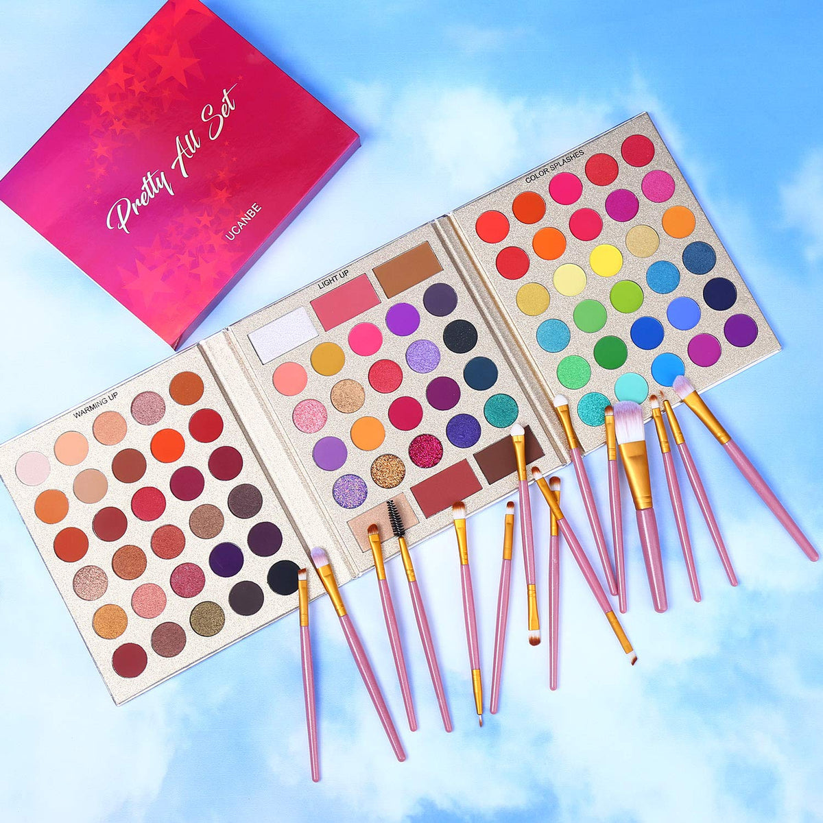 UCANBE 86 Colors Eyeshadow Palette open showing all colors