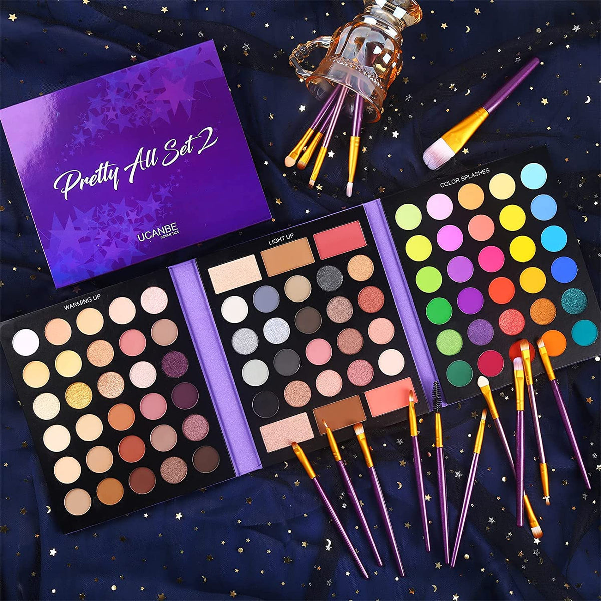 UCANBE 86 Colors Nude Eyeshadow Palette with brushes