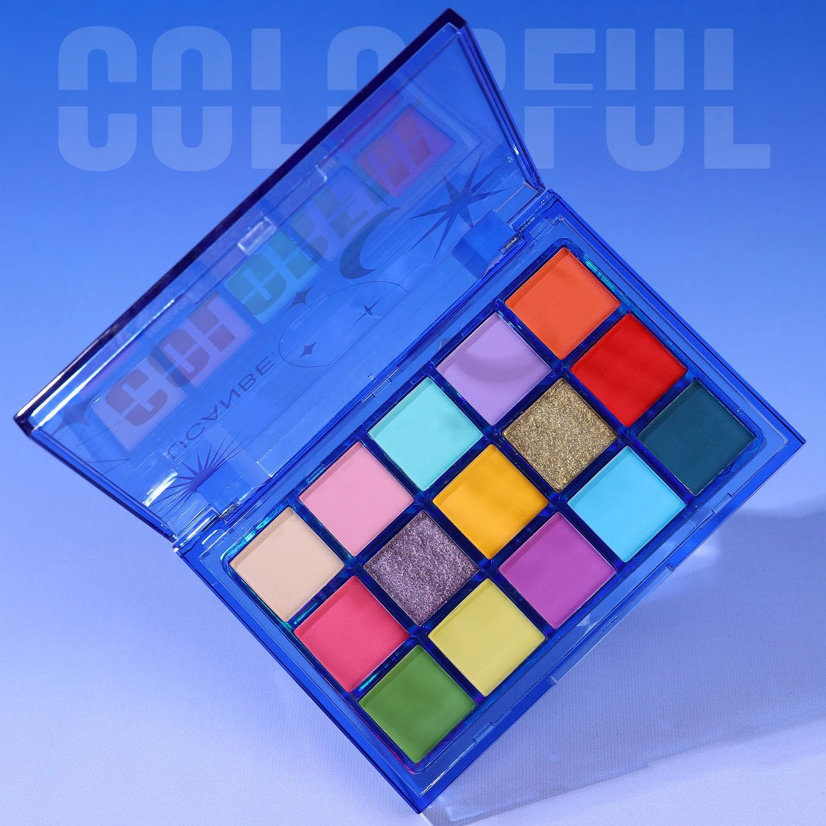 UCANBE Colorful Eyeshadow Palette in acrylic packaging
