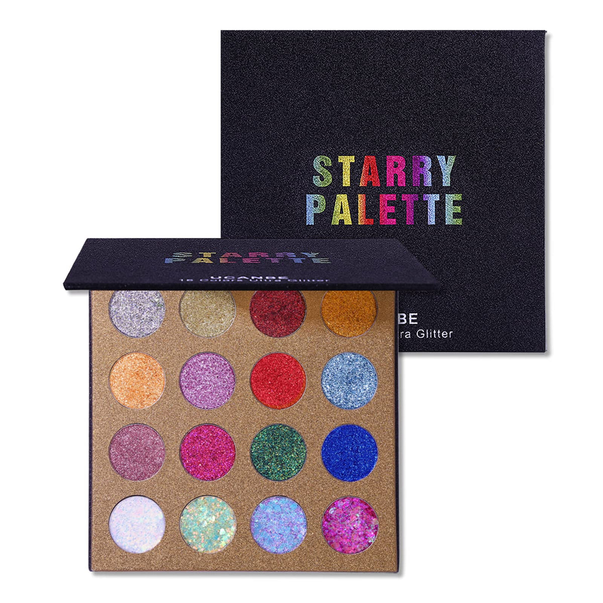 UCANBE eyeshadow palette displayed with festive decorations
