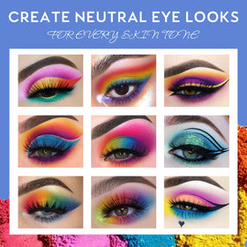 UCANBE eyeshadow palette open showcasing all 15 colours