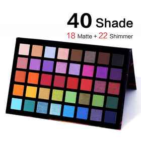 UCANBE eyeshadow palette open showing 40 pigmented shades