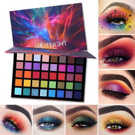UCANBE eyeshadow palette with brush set on white background