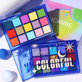 UCANBE eyeshadow palette with makeup brushes and accessories