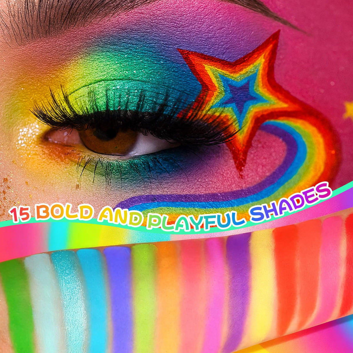 UCANBE eyeshadow swatches on skin showing colour payoff