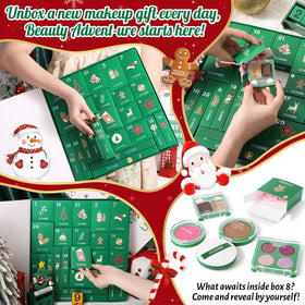UCANBE festive advent calendar displayed on a holiday-themed background