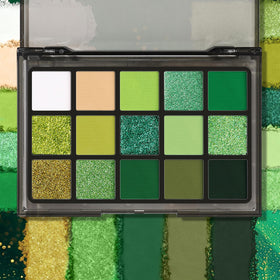 UCANBE Green Eyeshadow Palette open with all shades visible