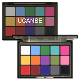UCANBE Halloween Makeup Palette front view showing 15 matte shades