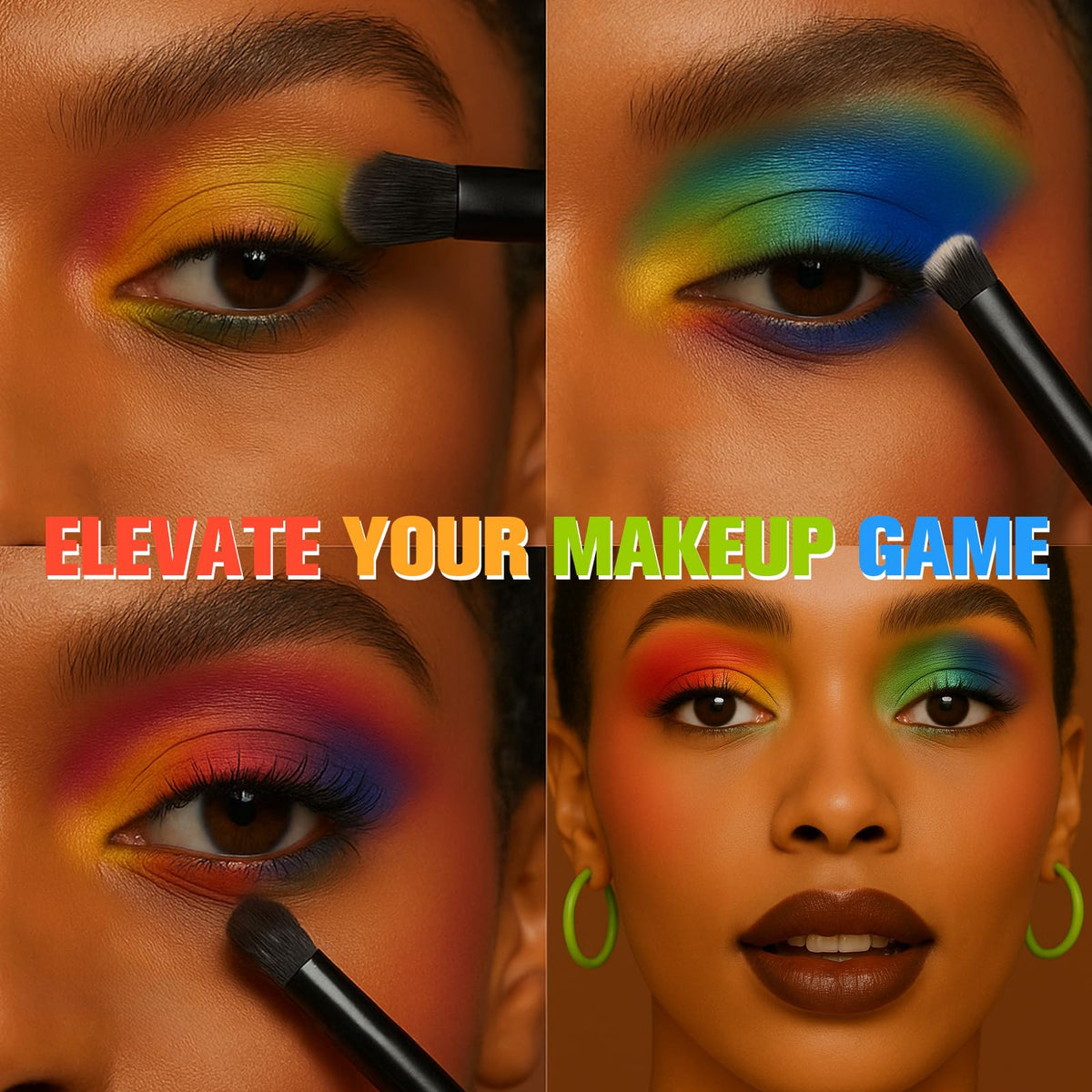 UCANBE Halloween Makeup Palette showcasing vibrant eye looks