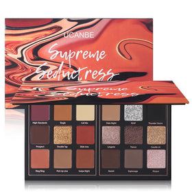 UCANBE Matte Eyeshadow Palette front view with 18 vibrant shades