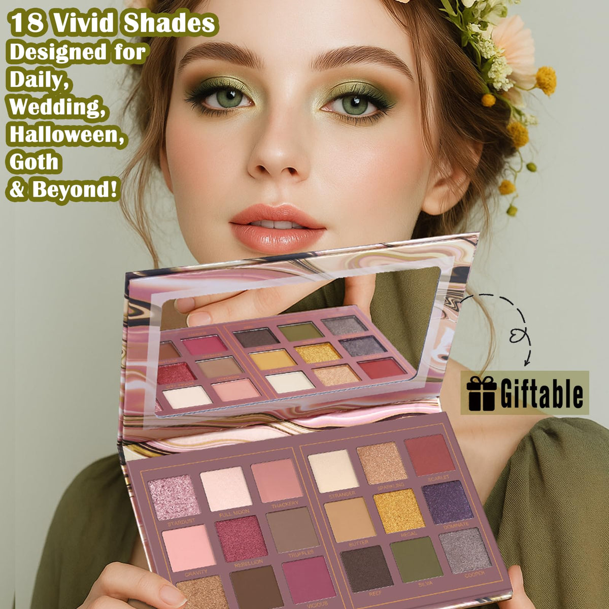UCANBE Matte Eyeshadow Palette showing vibrant shades