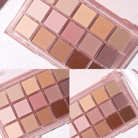 UCANBE Neutral Matte Eyeshadow Palette lifestyle scene with makeup setup