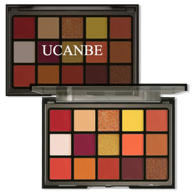 UCANBE Orange Eyeshadow Palette front view with 15 vibrant shades