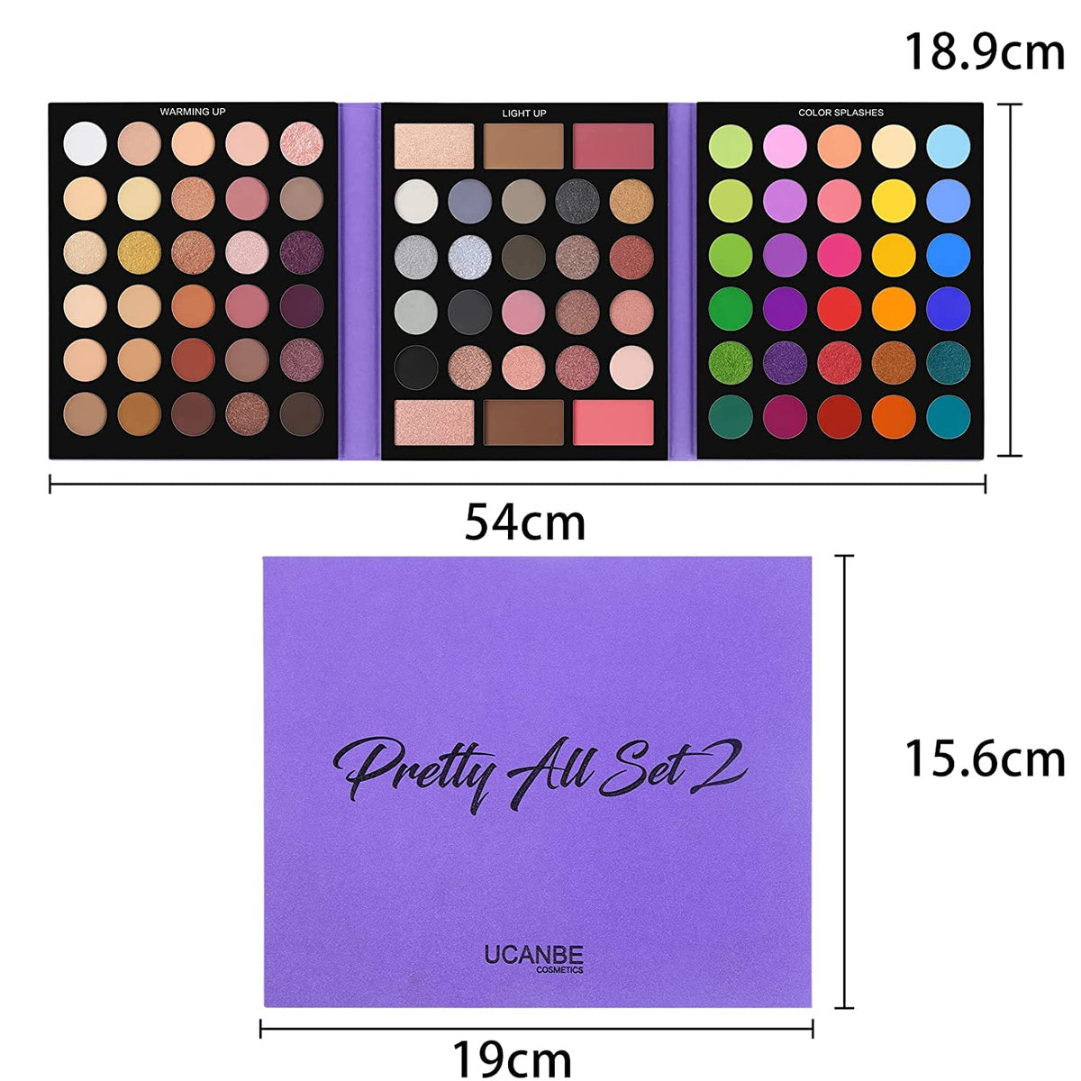 UCANBE palette featuring highlighters and blushers