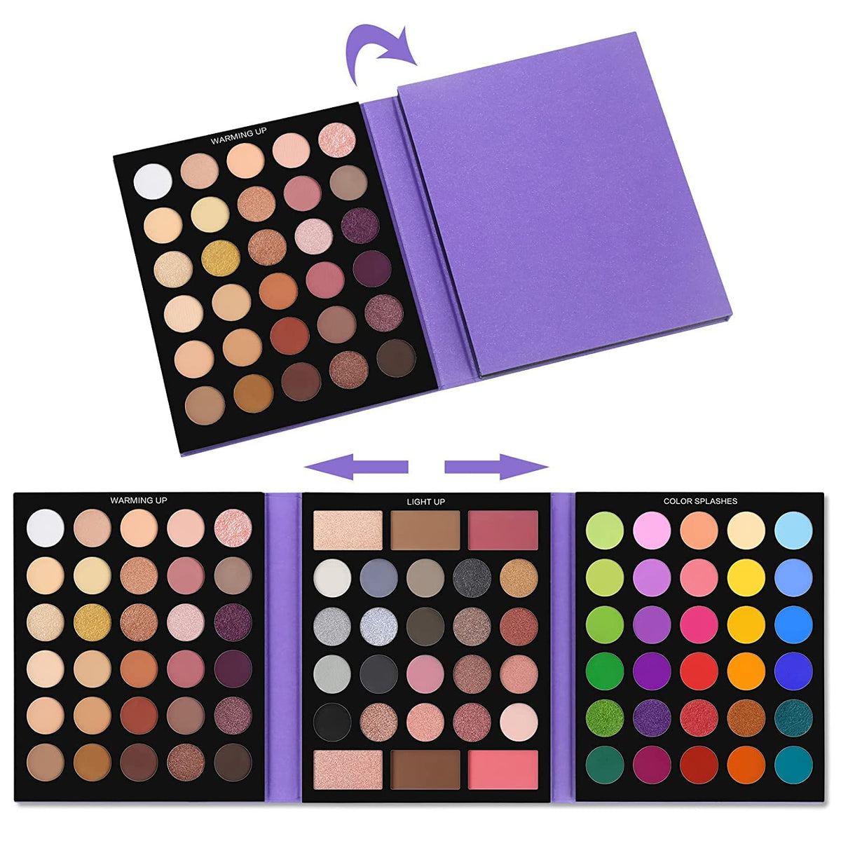 UCANBE palette with various makeup looks displayed