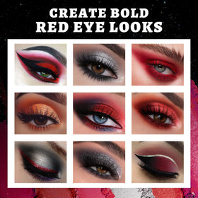 UCANBE Red Eyeshadow Palette open with shimmer and matte finishes
