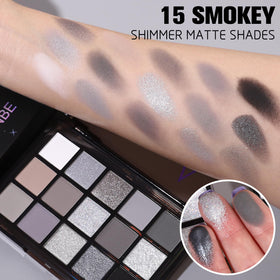 UCANBE Smokey Black Eyeshadow Palette swatches on skin