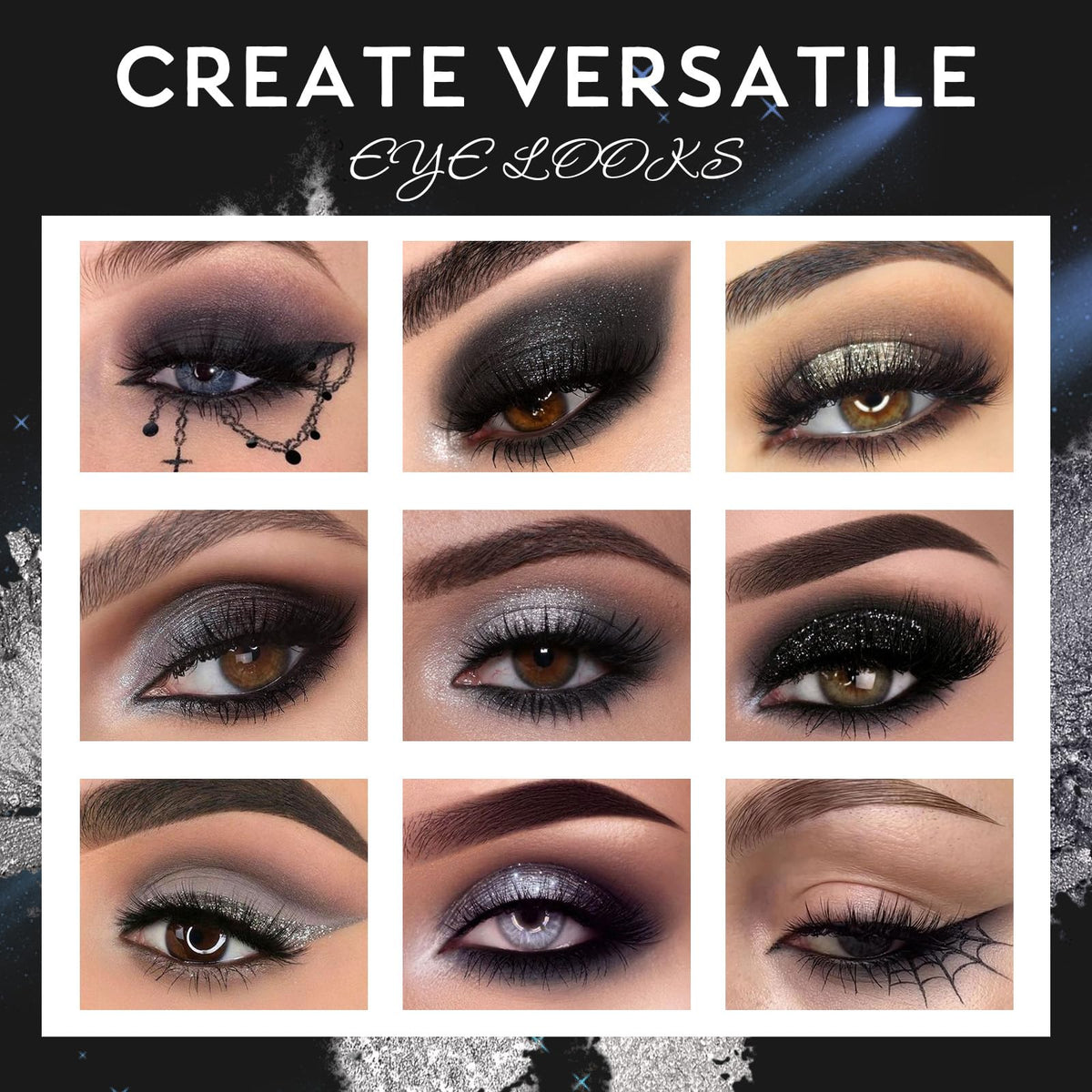 UCANBE Smokey Black Eyeshadow Palette with applicator
