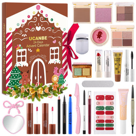 UCANBEMAKEUP Makeup Advent Calendar 2025 front view with 24 boxes