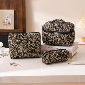 uekeboag Quilted Makeup Bag Set all three bags displayed together