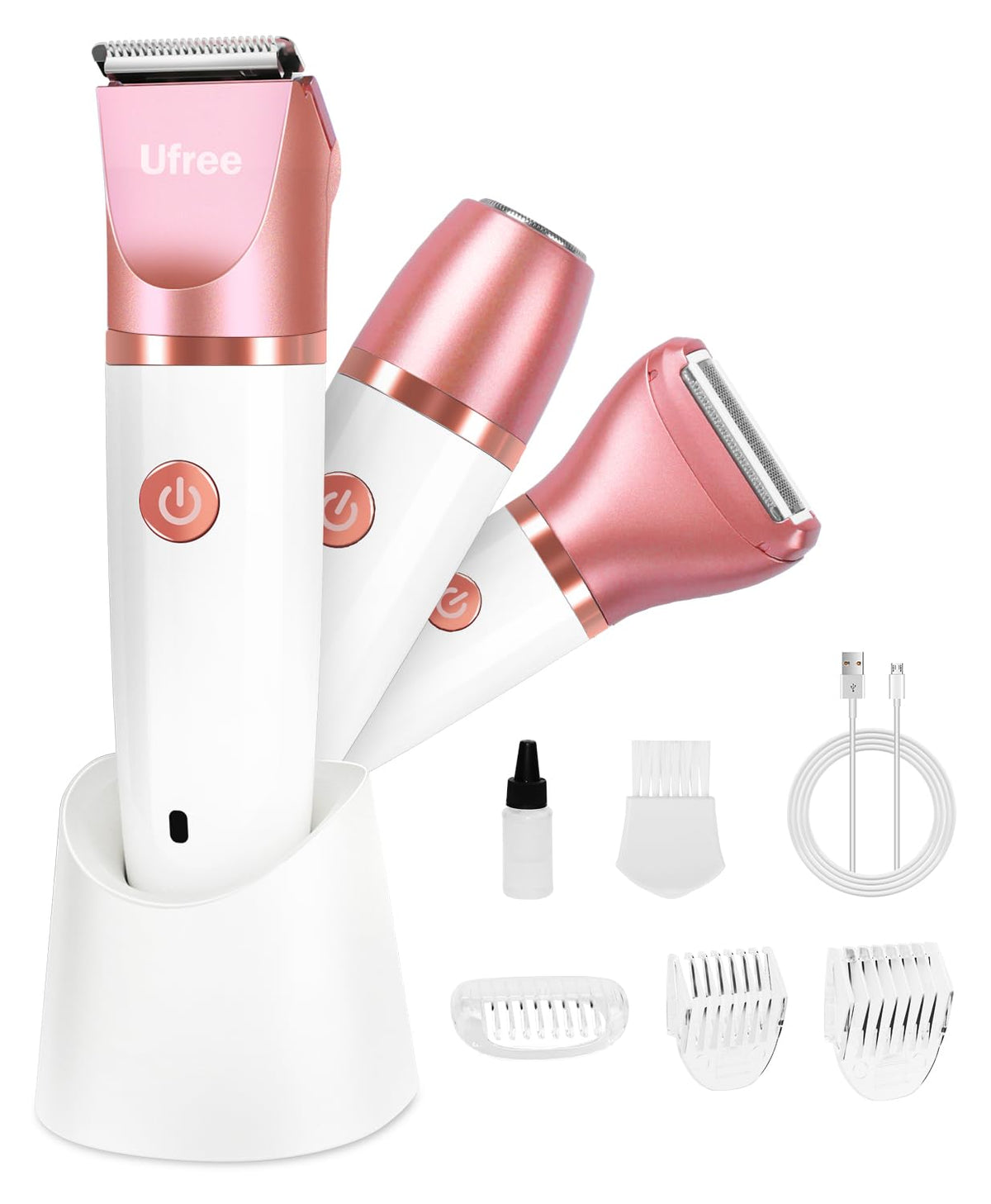 Ufree 3-in-1 Bikini Trimmer with three trimmer heads