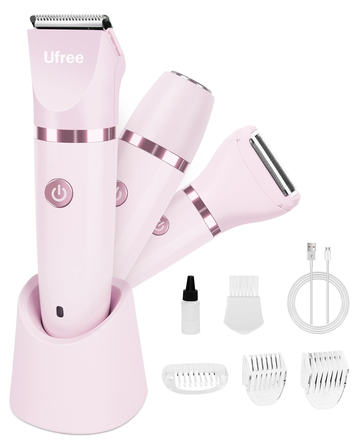 Ufree 3-in-1 Bikini Trimmer with three trimmer heads