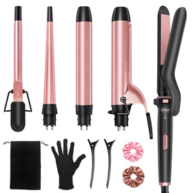 Ufree 5 in 1 Curling Iron Set with all barrels displayed