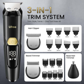 Ufree beard trimmer in use for beard trimming