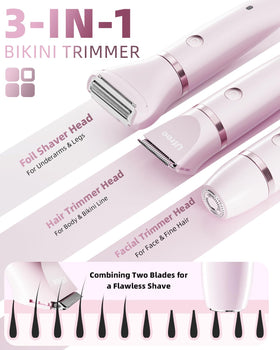 Ufree Bikini Trimmer accessories including USB charging cable
