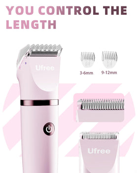 Ufree Bikini Trimmer close-up of precision stainless steel blades