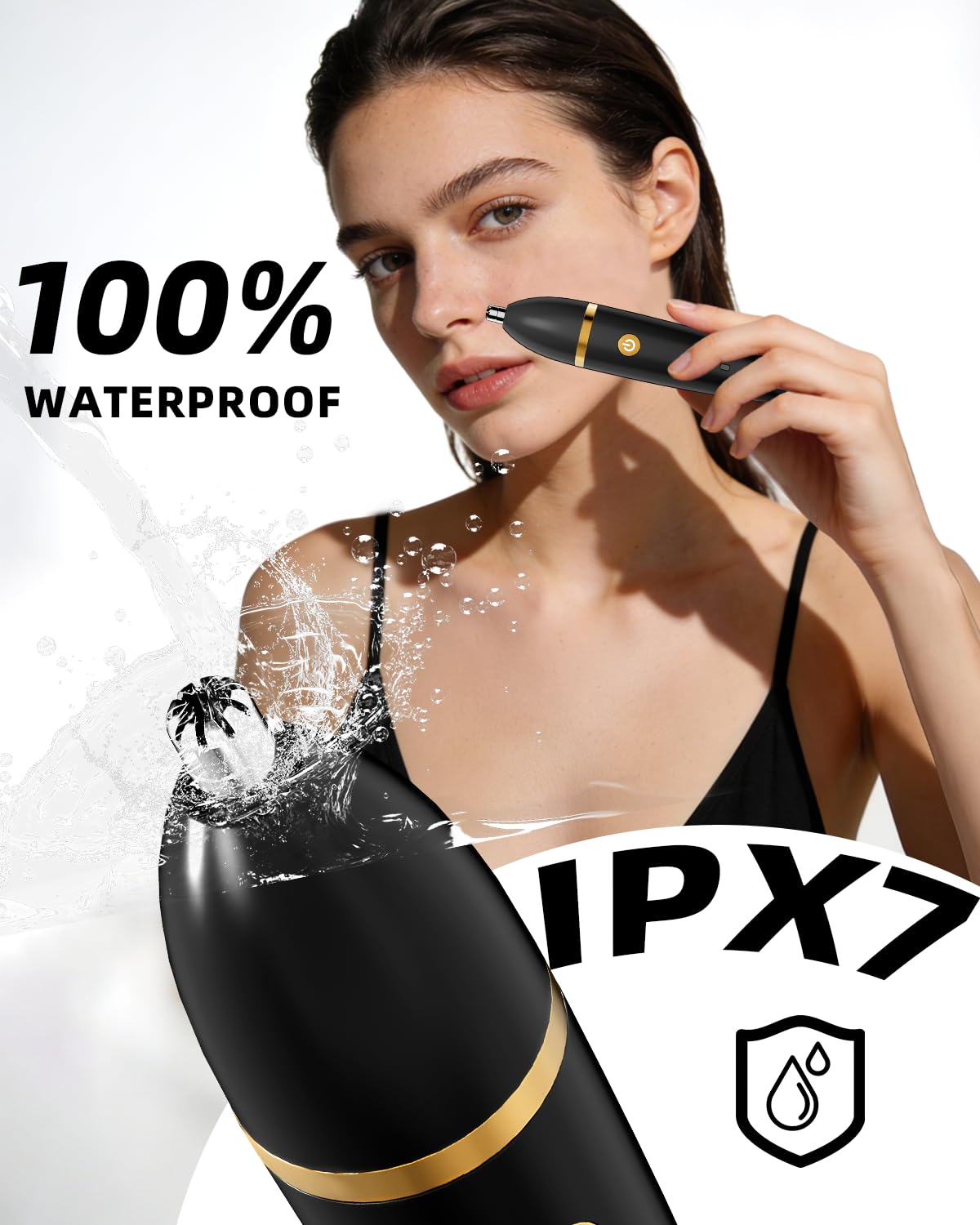 Ufree Bikini Trimmer in a bathroom setting showing waterproof feature