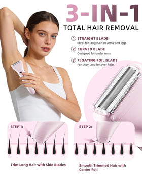 Ufree Bikini Trimmer waterproof design shown in shower