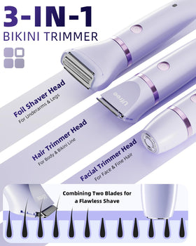 Ufree bikini trimmer with precision ceramic blades