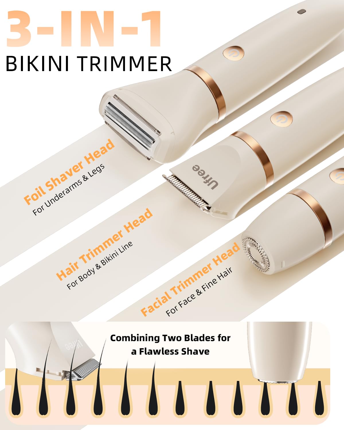 Ufree Bikini Trimmer with precision ceramic blades