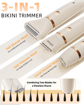Ufree Bikini Trimmer with precision ceramic blades