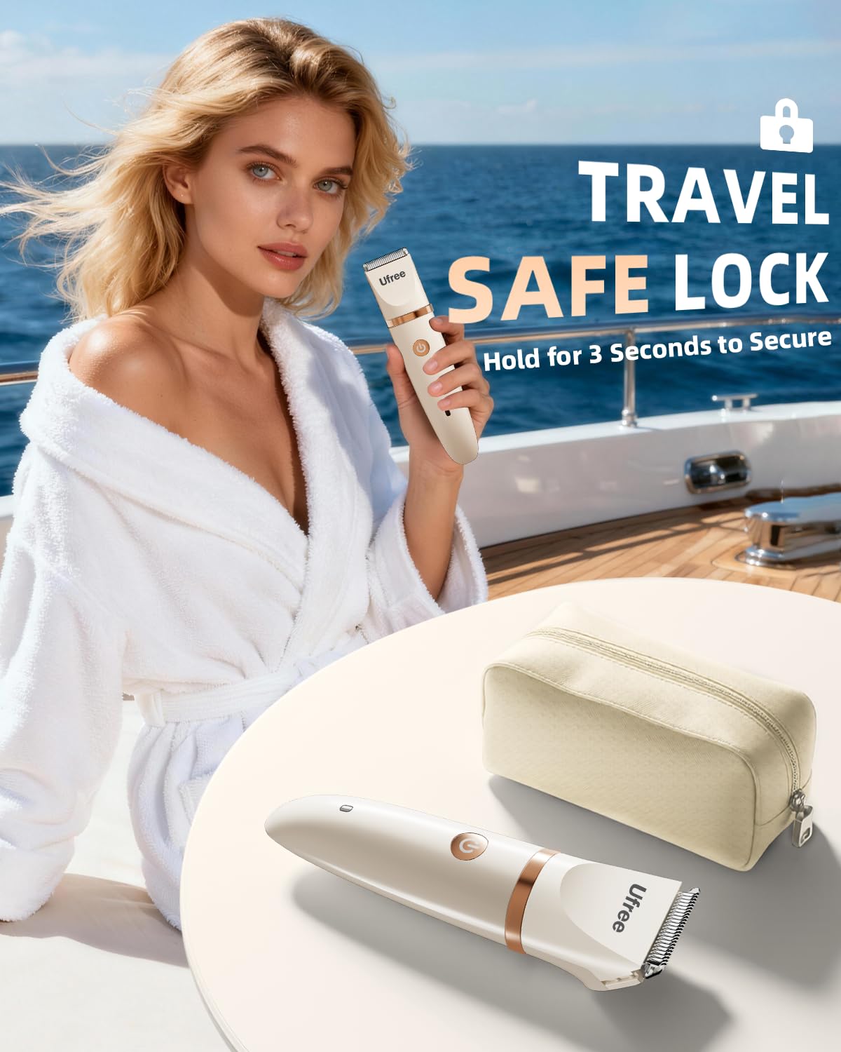 Ufree Bikini Trimmer with three specialized trimmer heads