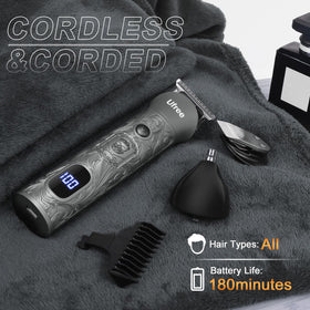 Ufree clippers in use for precise beard trimming