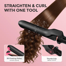 Ufree curling wand in use on long hair