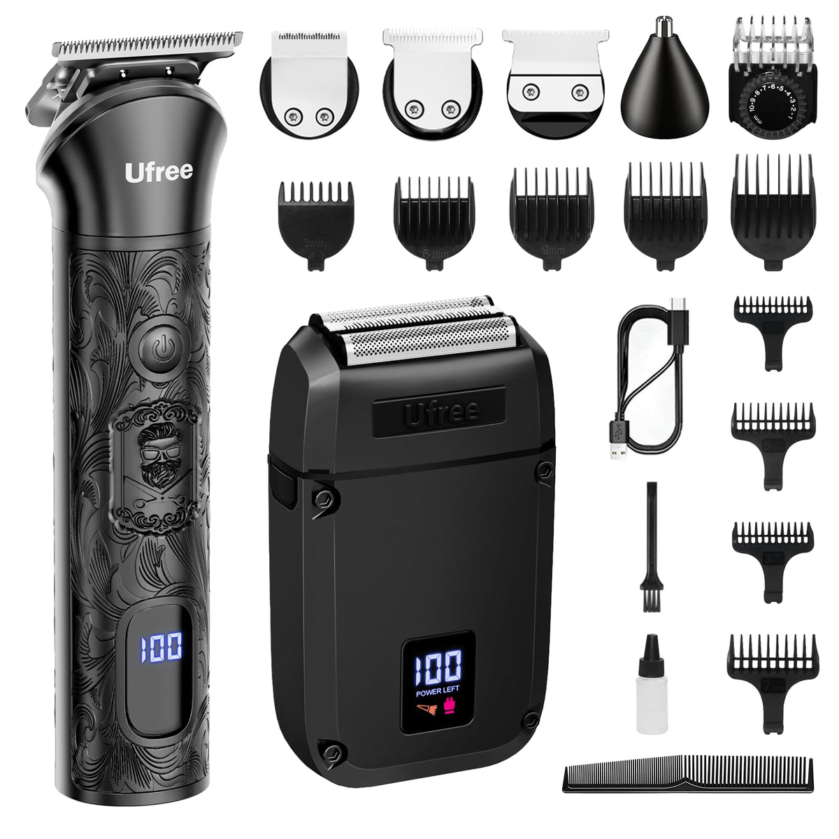 Ufree Foil Shaver and Beard Trimmer Set with accessories