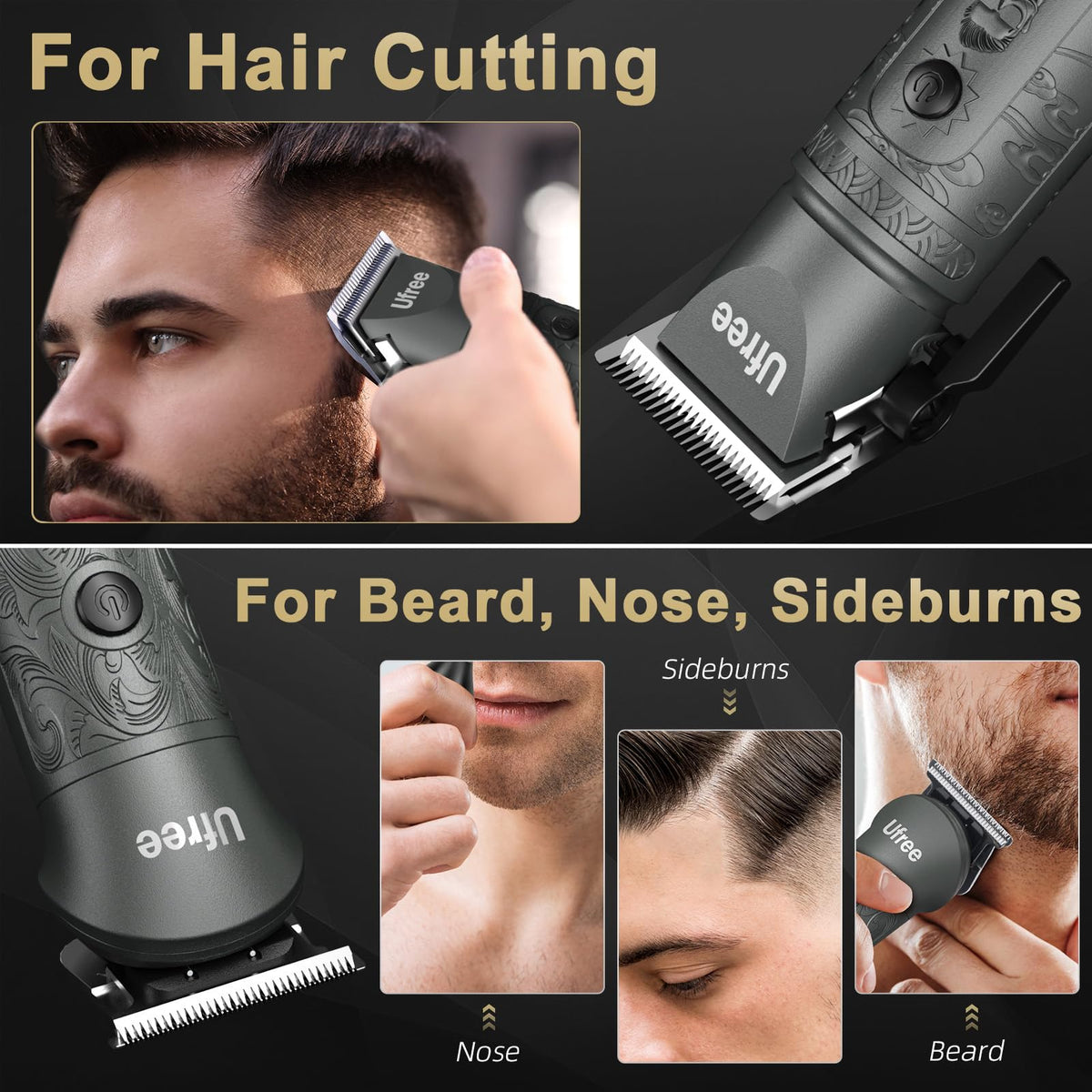 Ufree grooming kit components including trimmer and combs