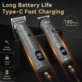 Ufree hair clipper showing LED battery display